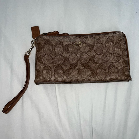 Coach Brown Signature Wristlet - Picture 2 of 4